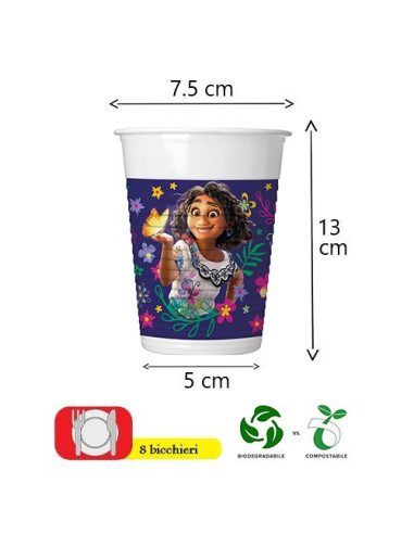 Encanto Bicchieri di plastica 200 ml ECO
