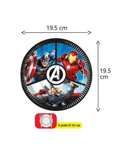 Avengers Piatti di carta da dessert 20 cm