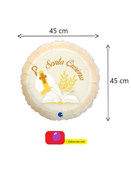 Palloncino foil 18"- 45 cm a tema Santa Cresima