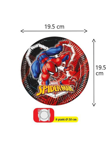 Spider Man Piatti di carta da dessert 20 cm