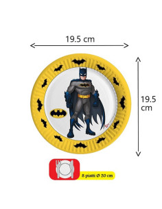 Batman Piatti di carta da dessert 20 cm 2